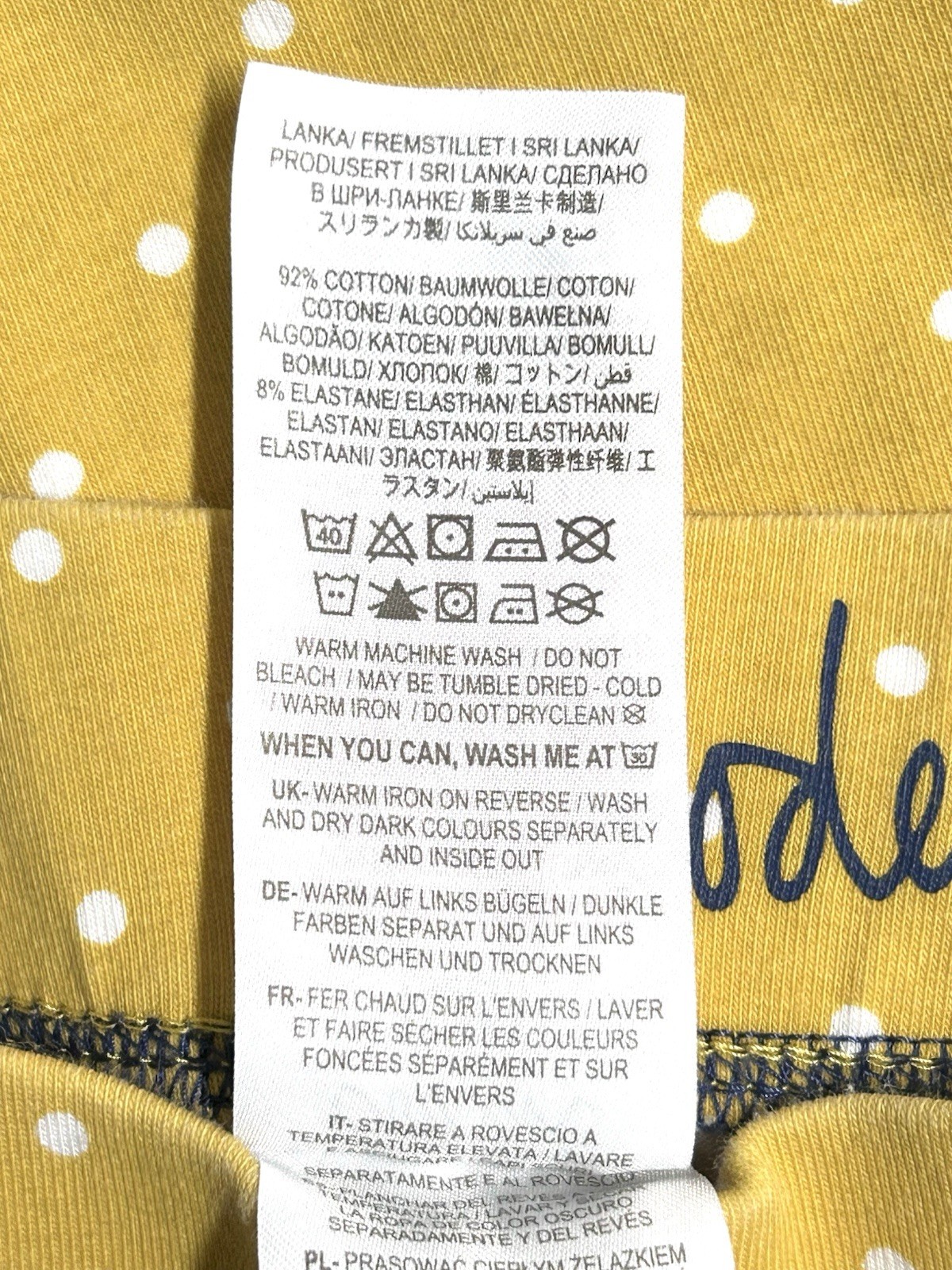 Boden Leggings Daffodil Yellow White Polka Dot Size 11-12Y 152cm Spring Easter