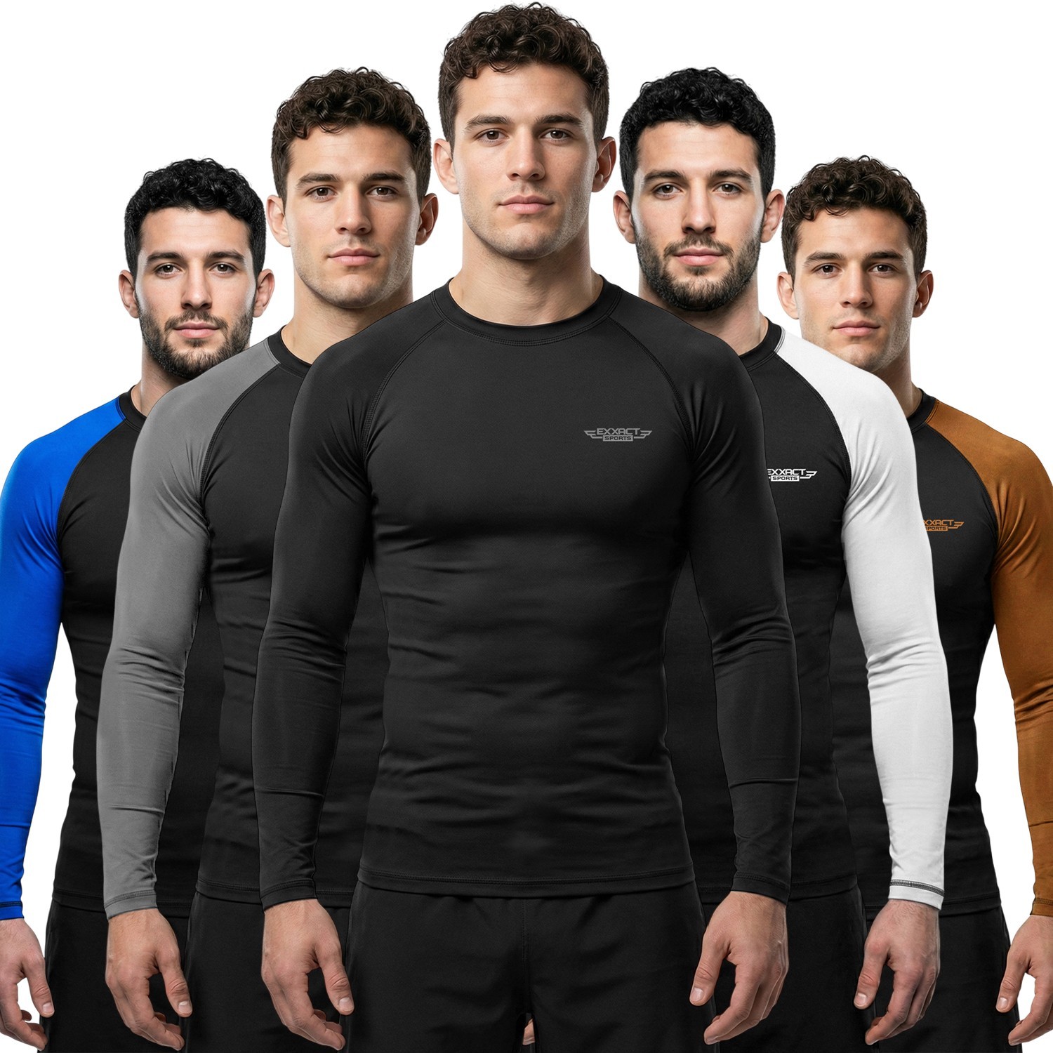 Exxact Sports Mens BJJ Rash Guard Jiu Jitsu Full Sleeve, Ranked Compression