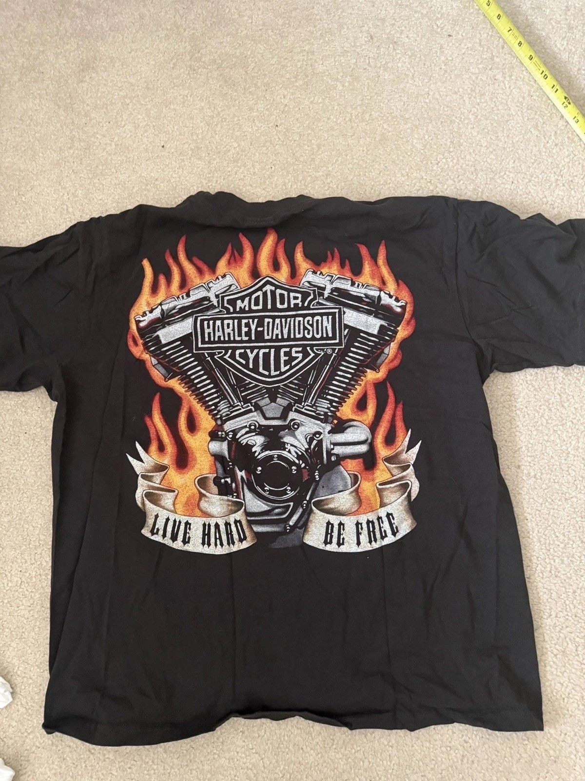 Harley Davidson Live Hard Be Free Engine Tee Shirt From Japan