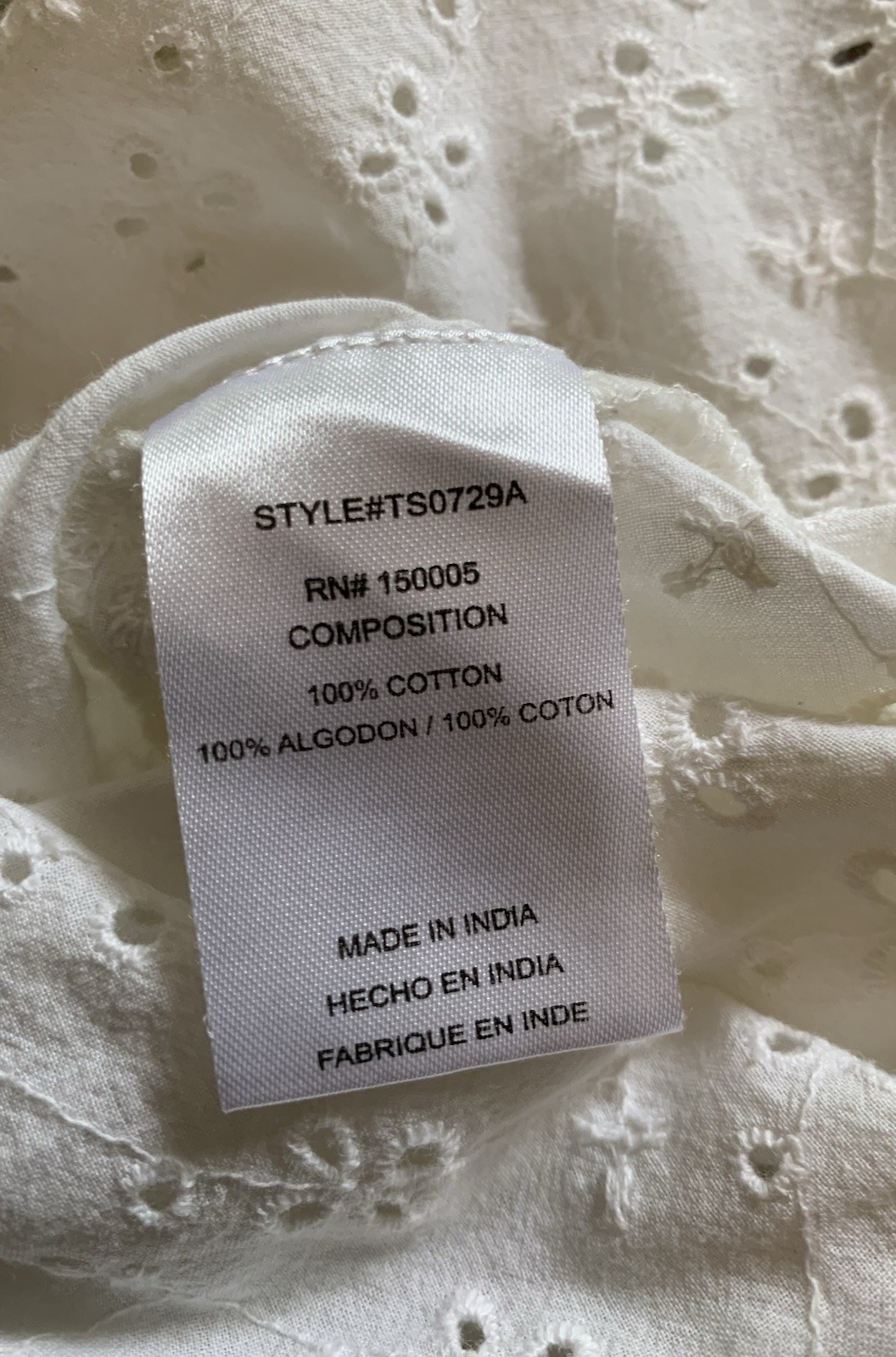 Maisie White Eyelet Lace Button Down Camp Shirt Blouse Size S