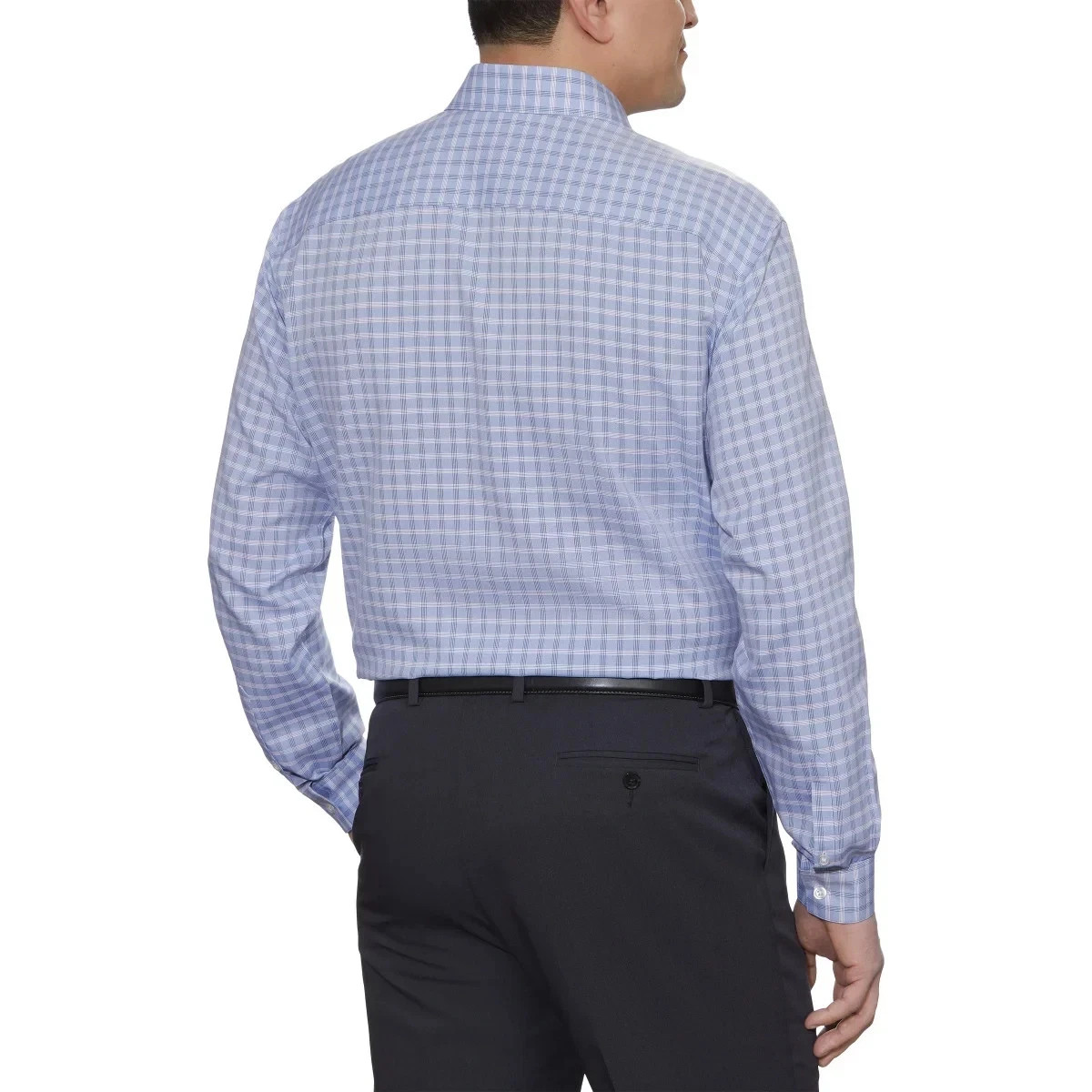 Kenneth Cole Men’s Quick Dry Performance Dress Shirt, Blue, L (16-16.5,34/35)