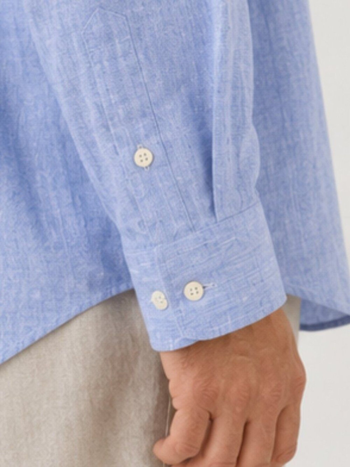 Murano Baird McNutt 100% Irish Linen Shirt 4XB Light Blue Button Down Oversized