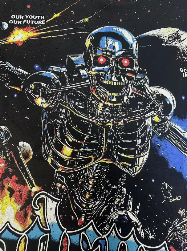 2025 NEW Godspeed Skeleton Space Warrior printing Tee Mens Cotton T-shirt