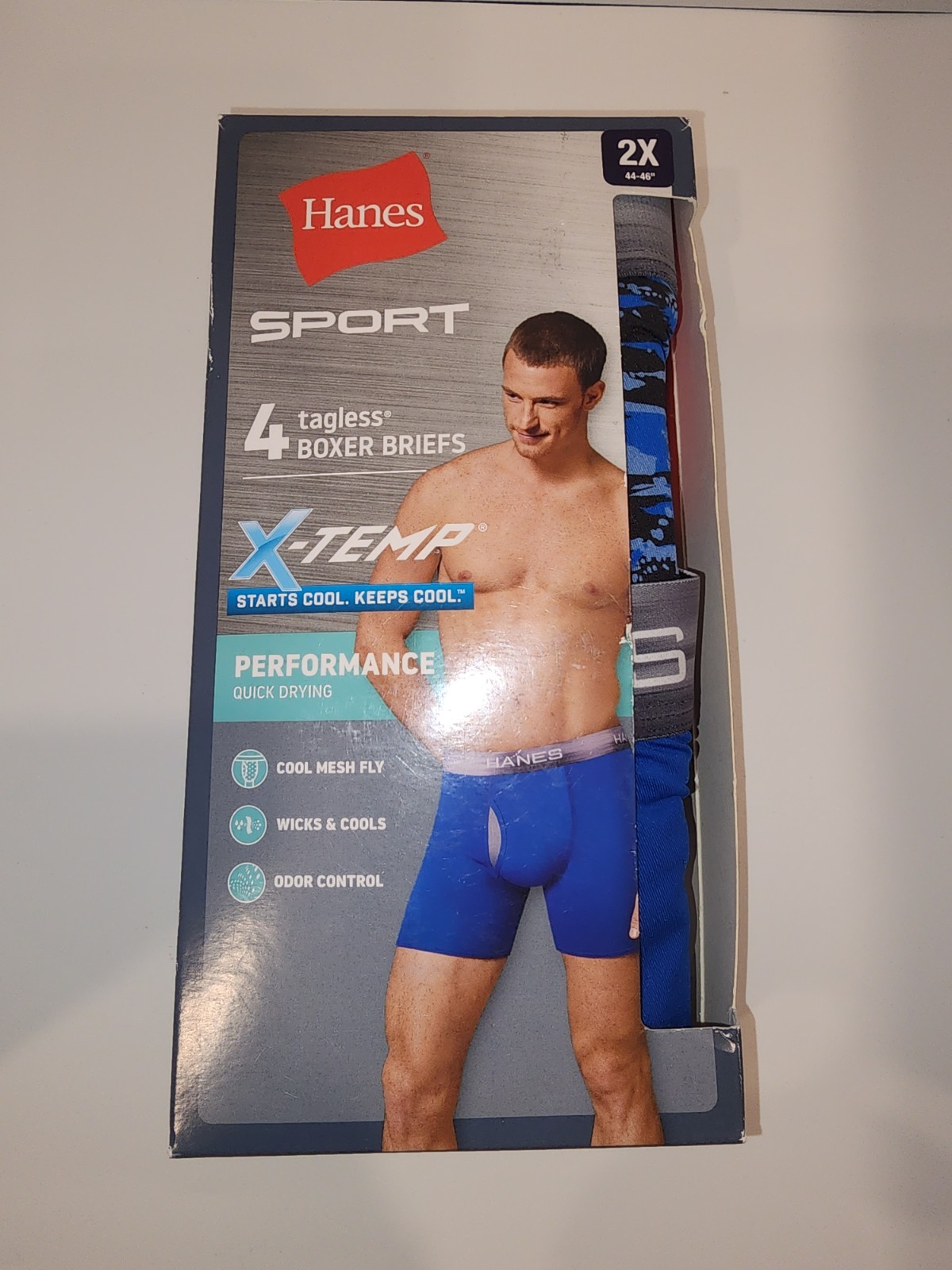 Hanes® X-Temp® Men’s 4-Pack Boxer Briefs “Total Support Pouch & SPORT & COOL”