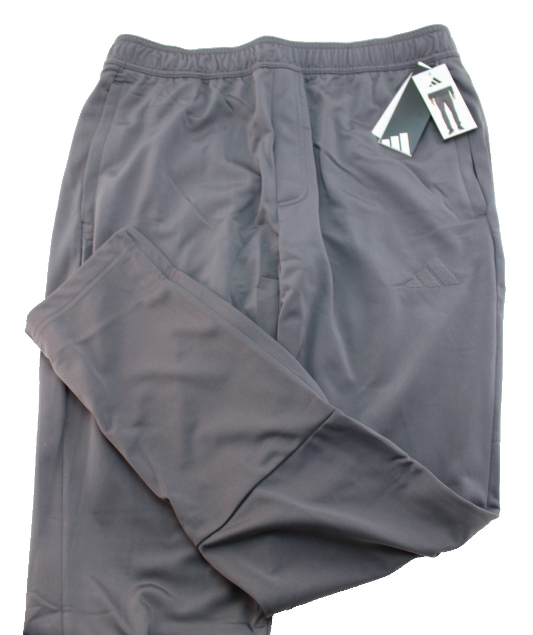 NWT ADIDAS Tricot Men’s XXL Gray / Gray Embroidered Logo 12″ Leg Zip Track Pant