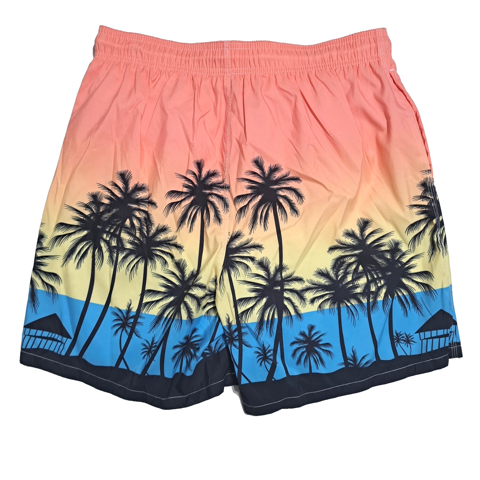Worldwide Surf Rider Men’s Beach Short Size L Mesh Hawaiian Classic Palm Print