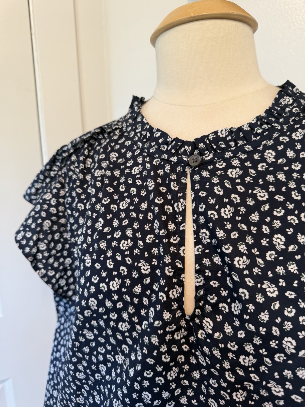Womens Fisherman Preppy Spade Neck Blouse Sleeveless Preppy Size XXXL Floral Y2