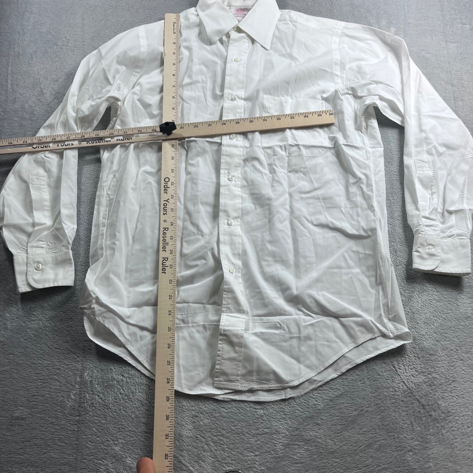 Brooks Brothers Makers White Dress Shirt Mens 14.5-2 Cotton Made in USA Vintage