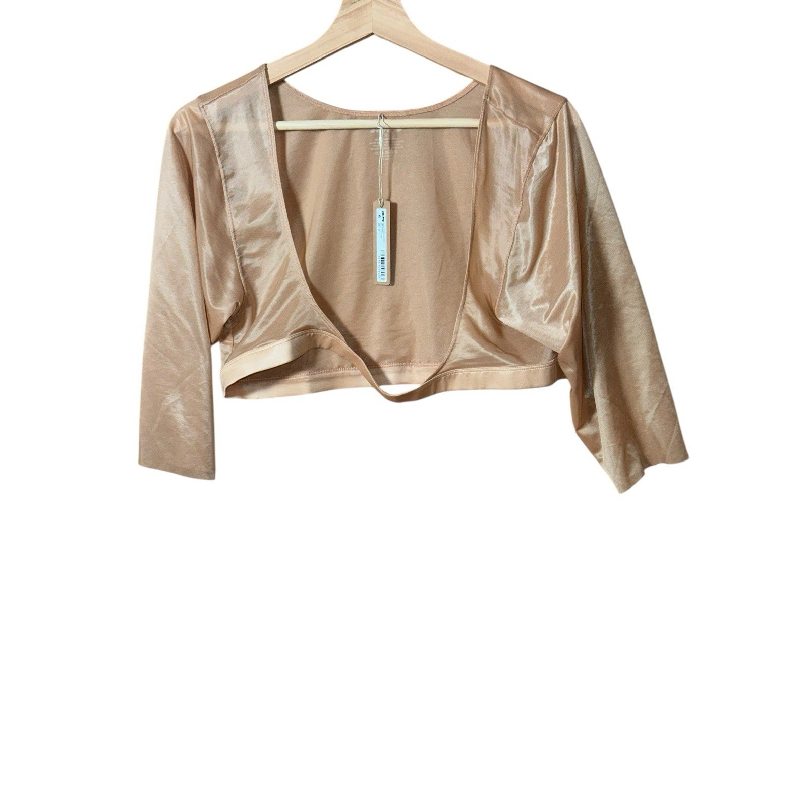 SKIMS Clay Arm Shaper Sleeves Open Bust Compression Slimming Shrug Beige Size S