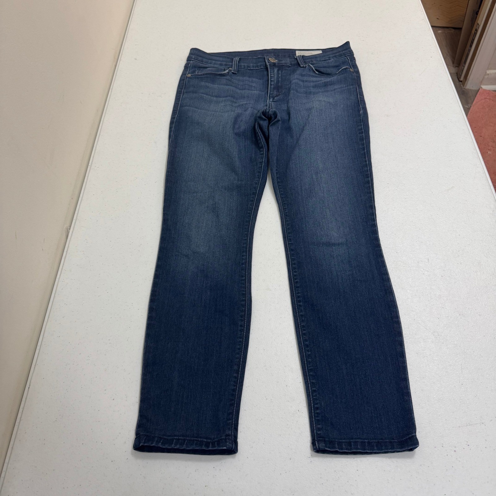Pistola Slim Straight Jeans Womens 28 Dark Wash Blue Stretch Made in USA