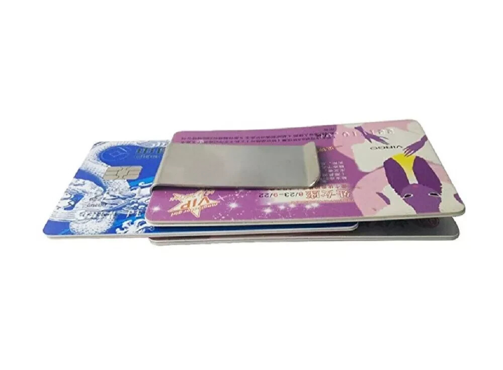 Double-Sided Money Clip Wallet – Stainless Steel Credit Card Holder, Slim Design
