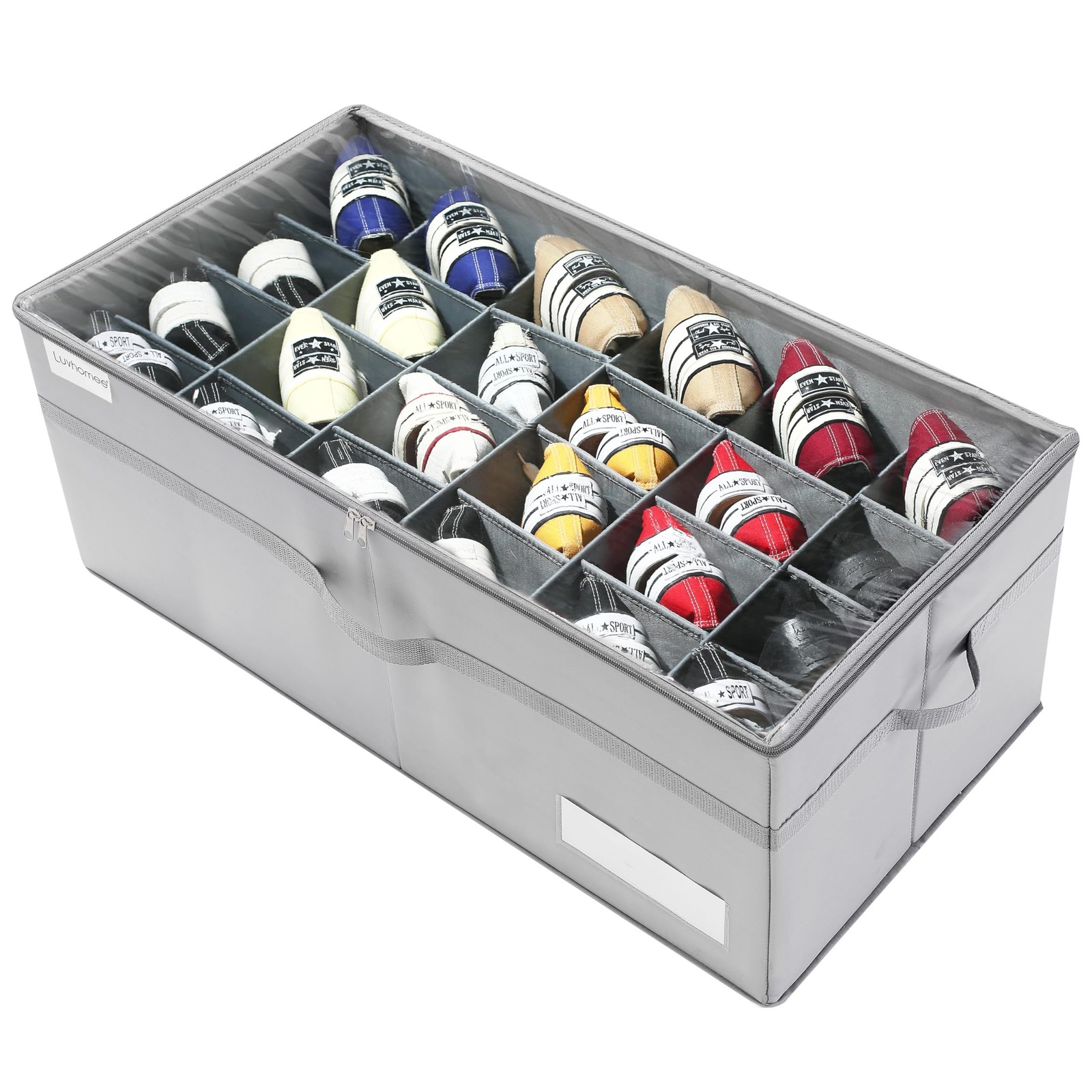 LUVHOMEE Shoe Organizer for Closet, Fits 24 Pairs, Large Shoe Box Storage Con…