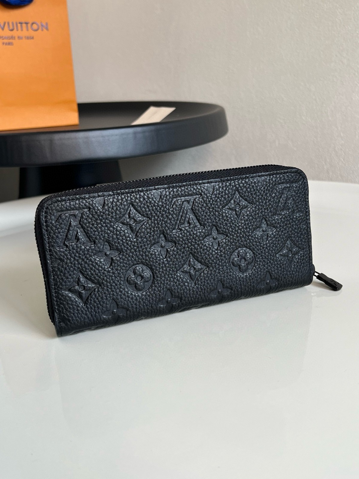 Louis Clemence Wallet Monogram Empreinte Black Zip Around Long Wallet