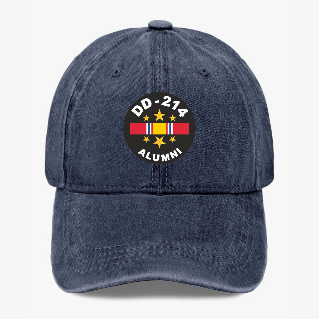 DD-214 Alumni Veteran Dad Hat Military Humor Cap Washed Cotton Adjustable