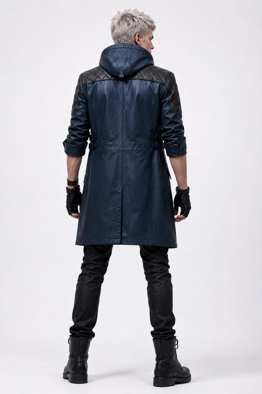 Devil May Cry 5 Nero Jacket Men’s Hooded Leather DMC Cosplay Anime Gaming Coat.