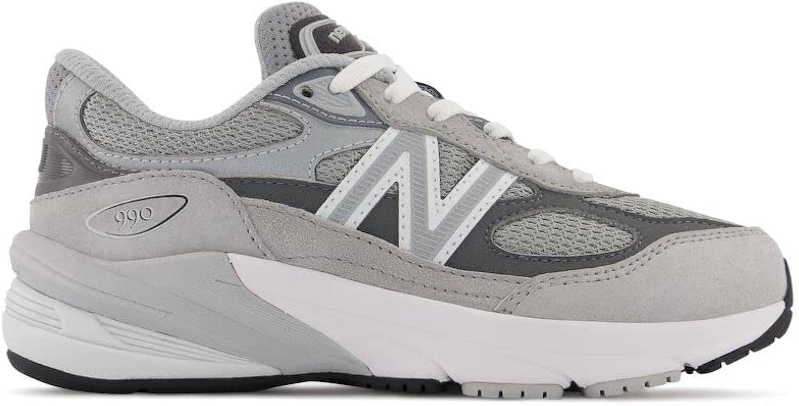 New Balance Boy’s 990 V6 Lace-up Sneaker, Grey/Silver, 13.5 X-Wide Little Kid –