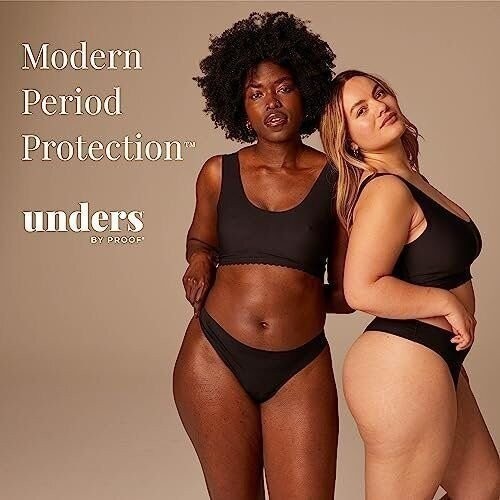3 Pack Unders Period Proof Thong Underwear XL Black Light Absorbency Reusable