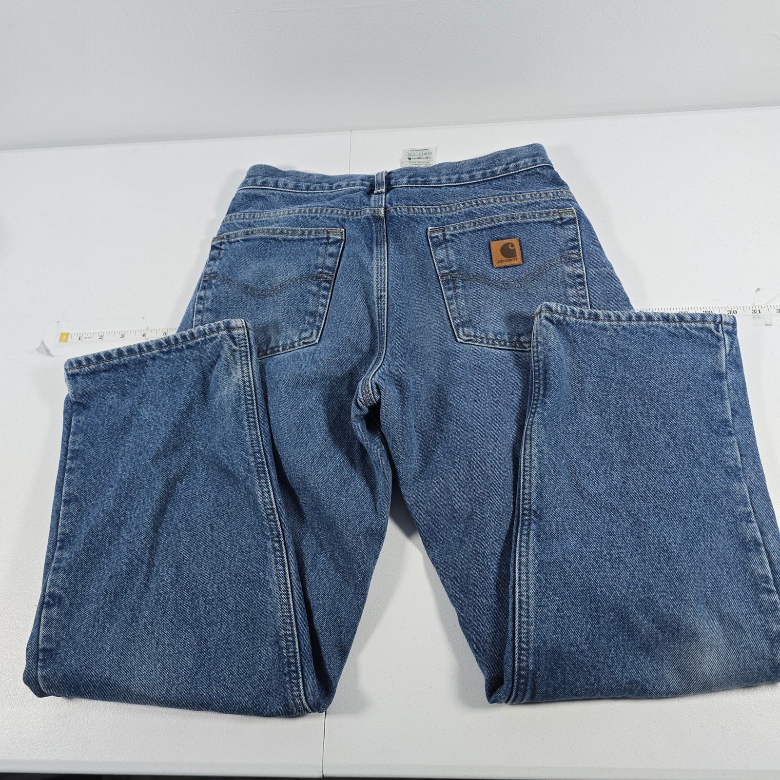 Carhartt B172 DST Flannel Lined Relaxed Fit Jeans Mens 31×30 Dark Stonewash Blue
