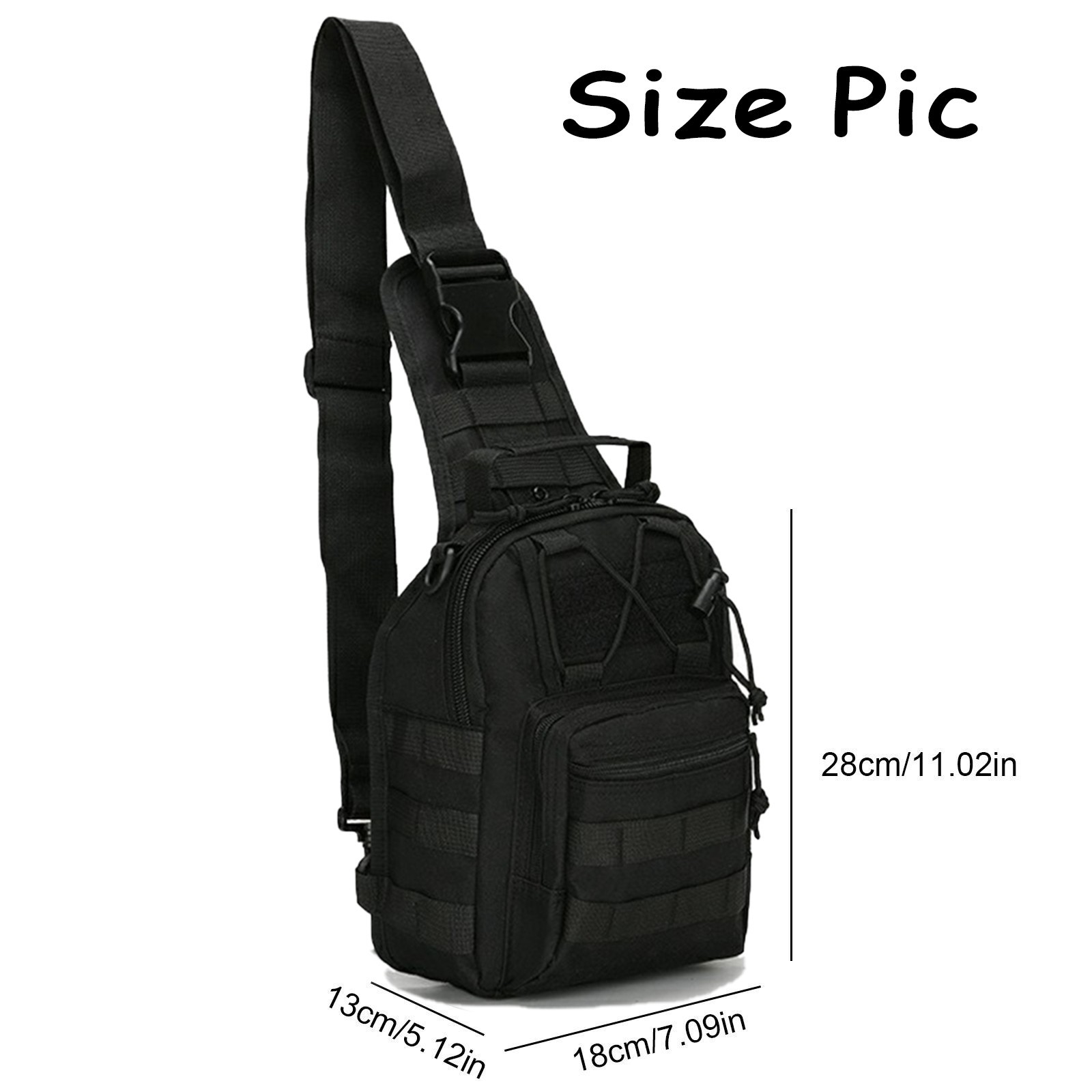 Men Backpack Molle Tactical Sling Chest Pack Shoulder Bag Outdoor Hiking Travel