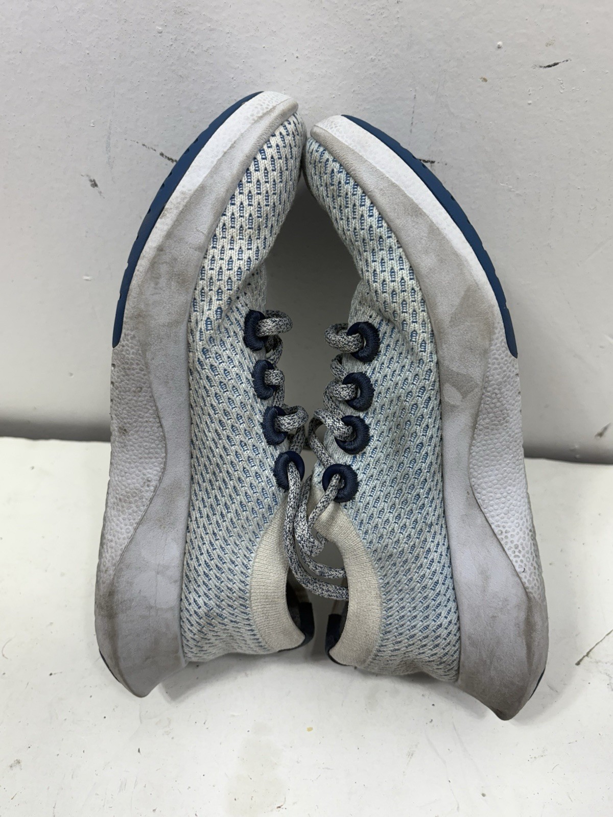 Allbirds TD Tree Dasher Womens Size 8 White Running Shoes Athletic Lace Blue