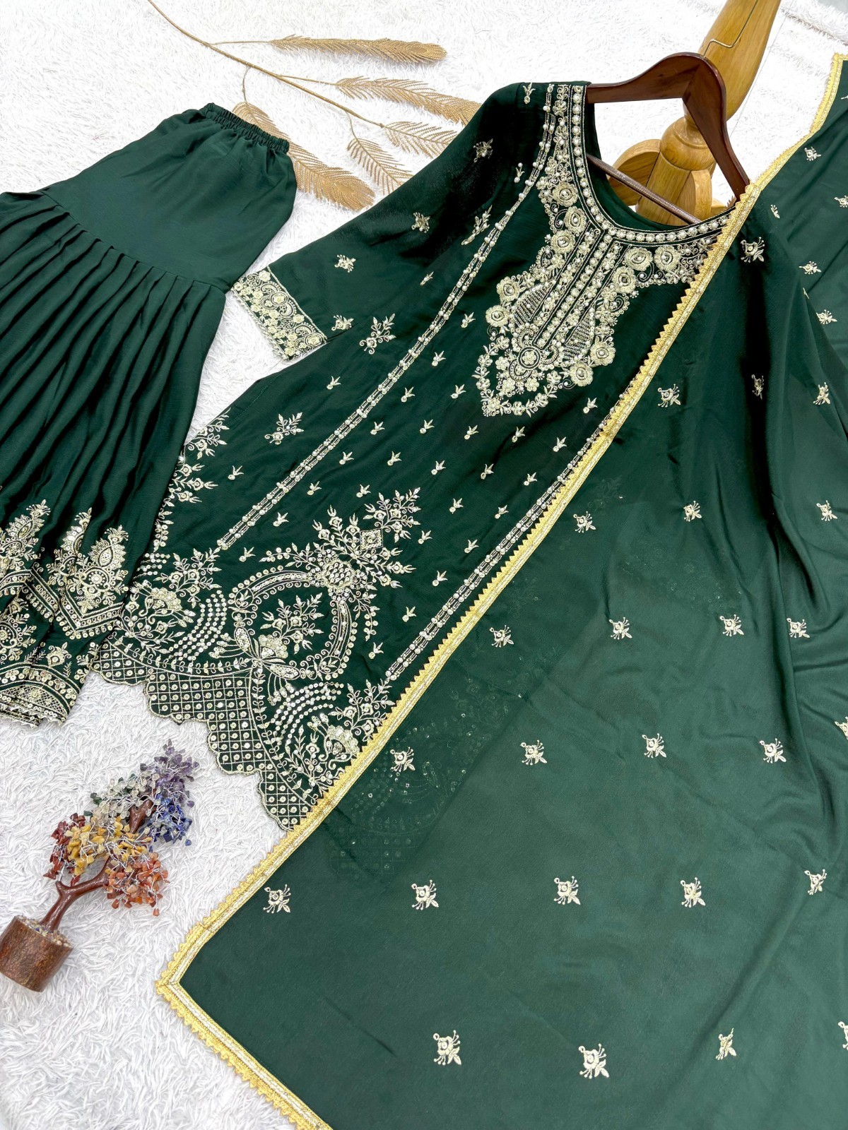 INDIAN SALWAR KAMEEZ PAKISTANI WEDDING PARTY DRESS WEAR BOLLYWOOD SUIT SHARARA
