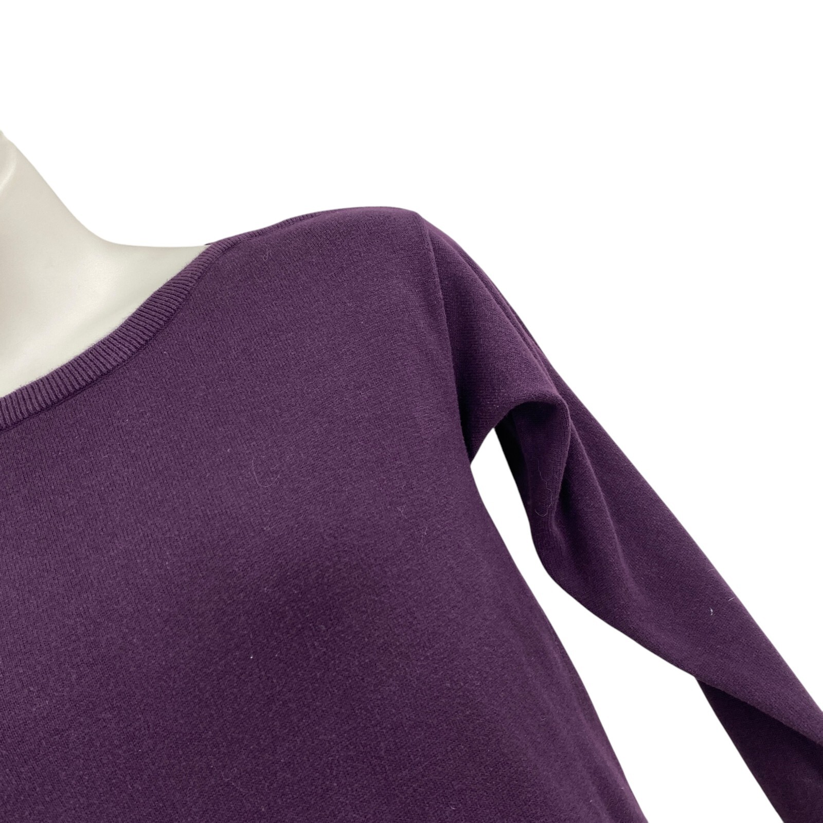 Jeanne Pierre Womens Sweater Size Small Purple Pullover Boat Neck Pockets