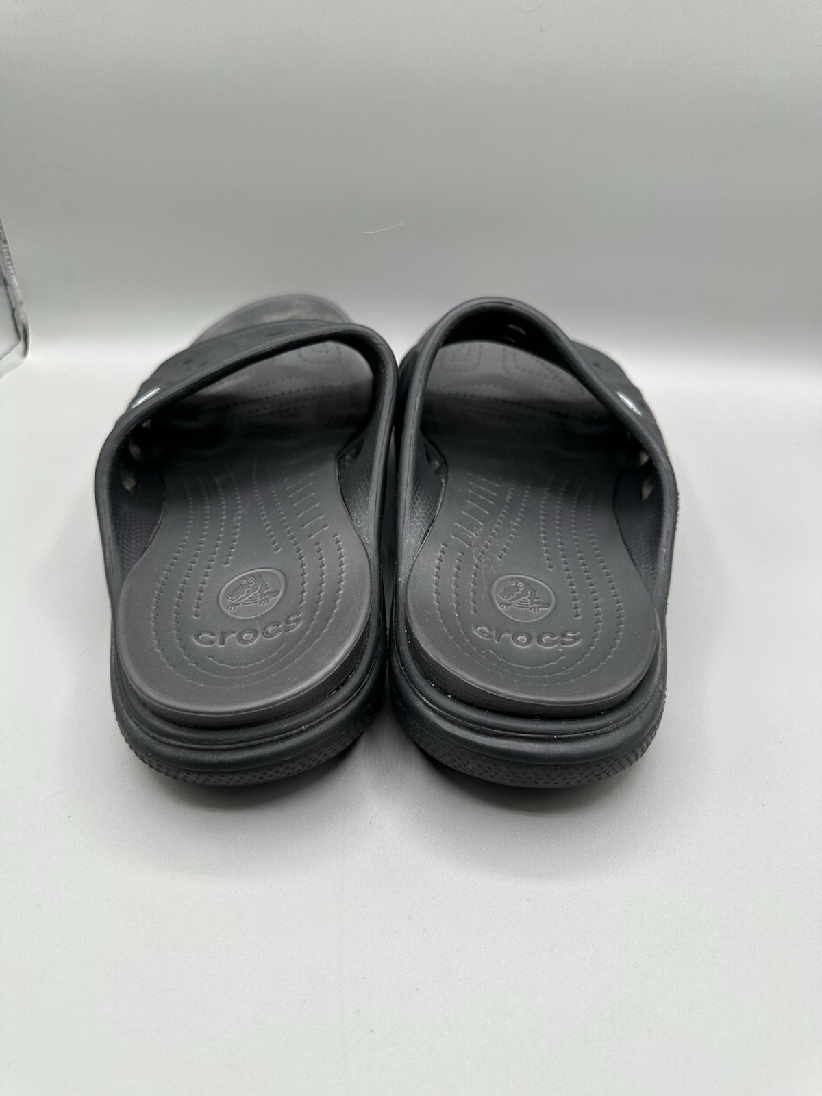 Crocs Baya Slide Open Toe Sandals Men 11 Black Rubber