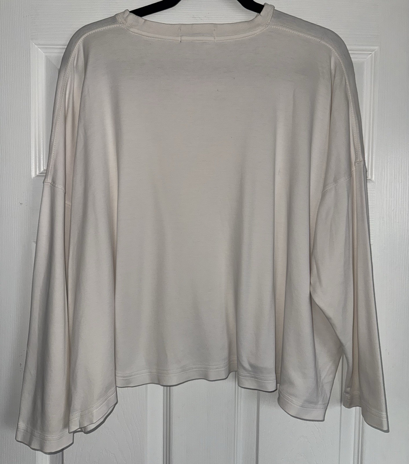 ESKANDAR Neiman Marcus Boat Neck Pima Cotton Soft Long Sleeve Tee Shirt One Size