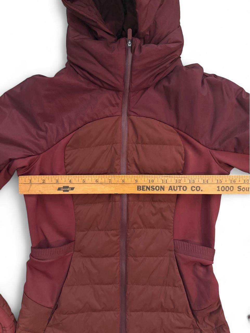 Lululemon Down for It All Hooded Puffer Jacket Maroon, Size 6