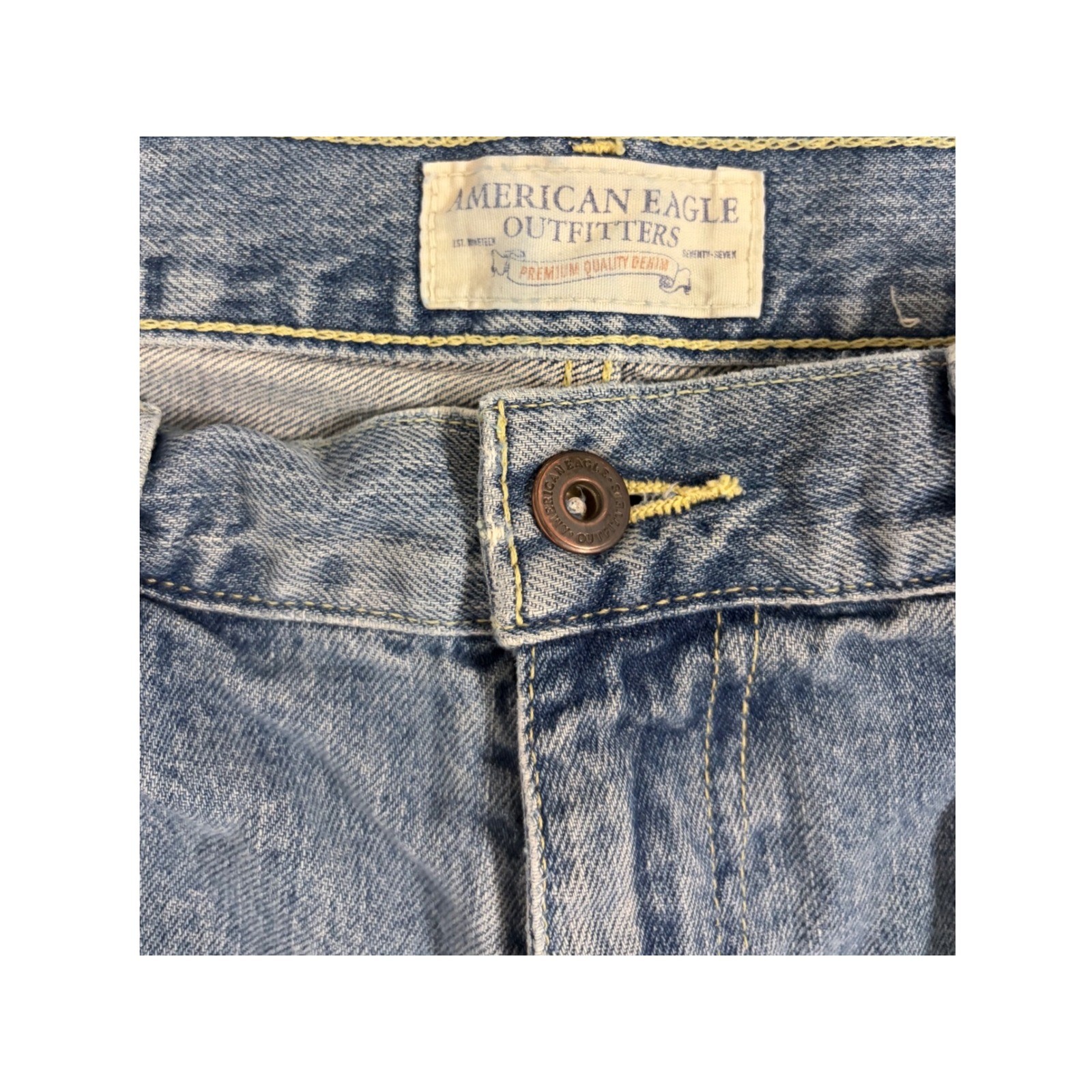American Eagle Outfitters Worker Jeans Mens 28×30 Light Wash Carpenter Wide Leg