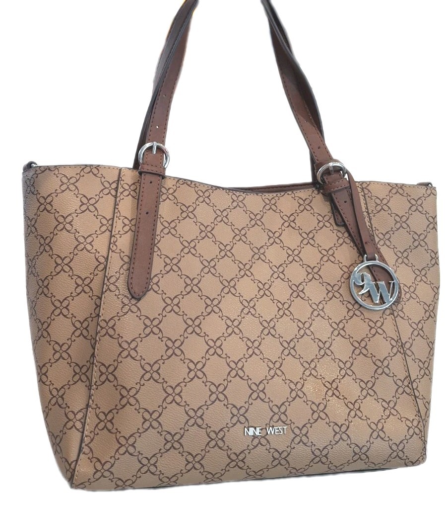 Nine West Tote Dbl Handled Adjustable Shoulder Handbag Multi Pockets