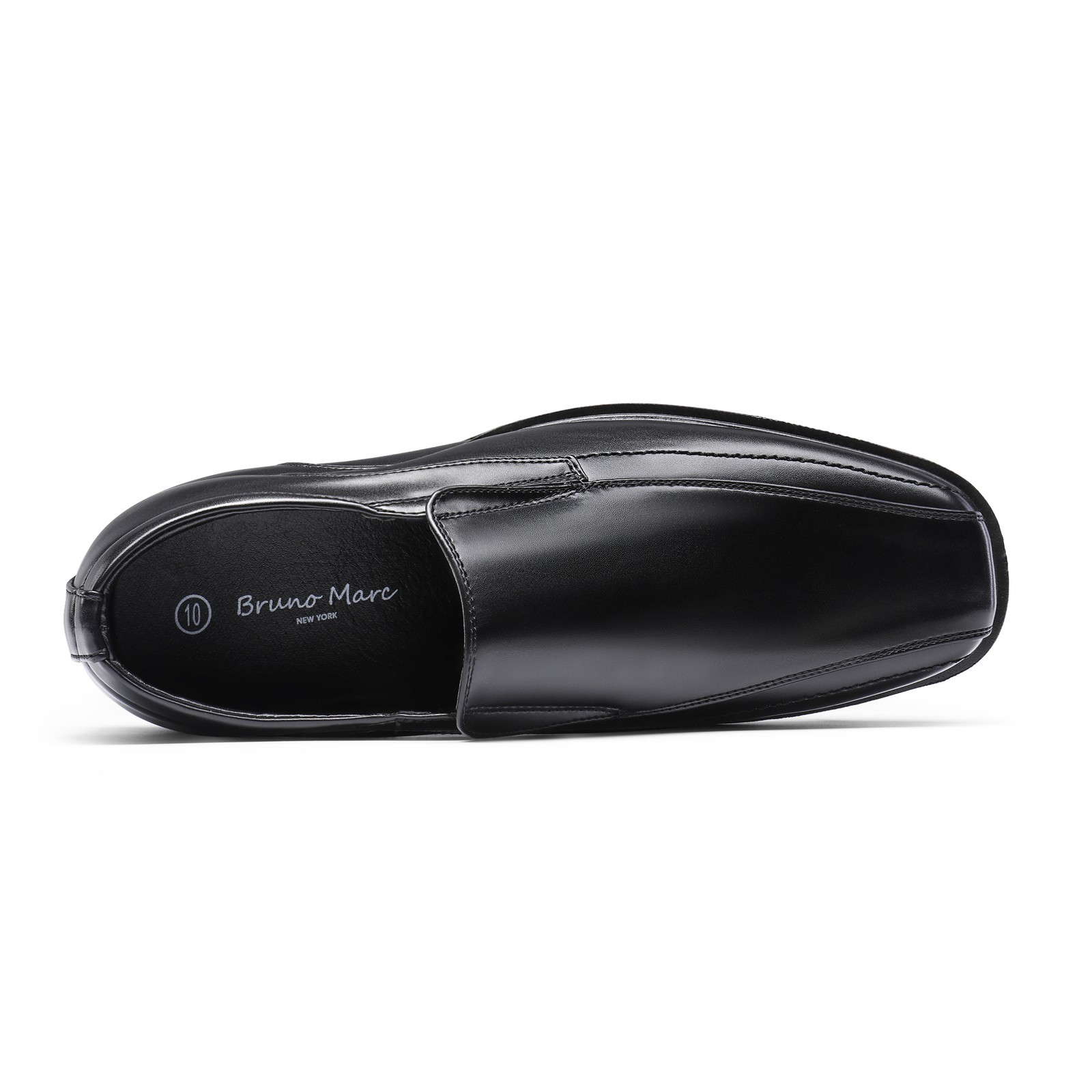 Bruno Marc Men’s Square Toe Dress Loafers Pull-On Formal Shoes