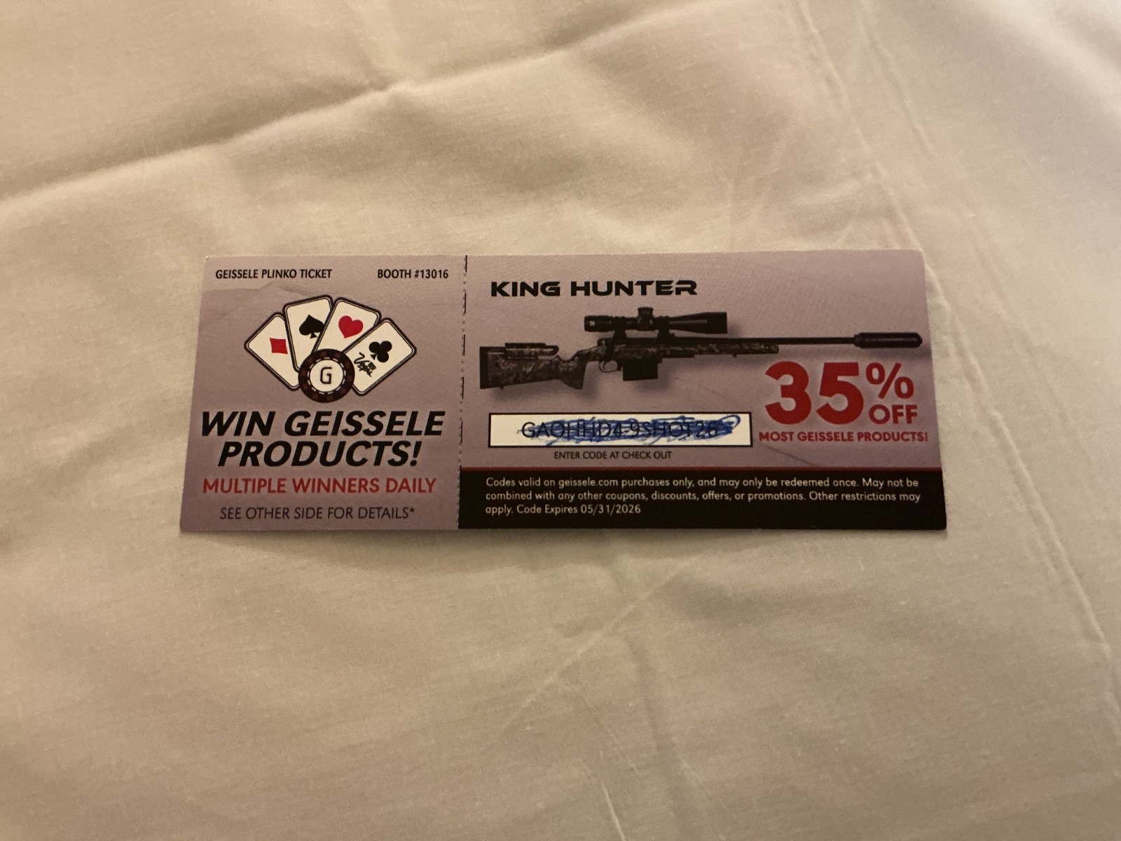 GEISSELE Discount Code Card 35% Off SHOT SHOW 2026 Extended Thru 07/31/2026
