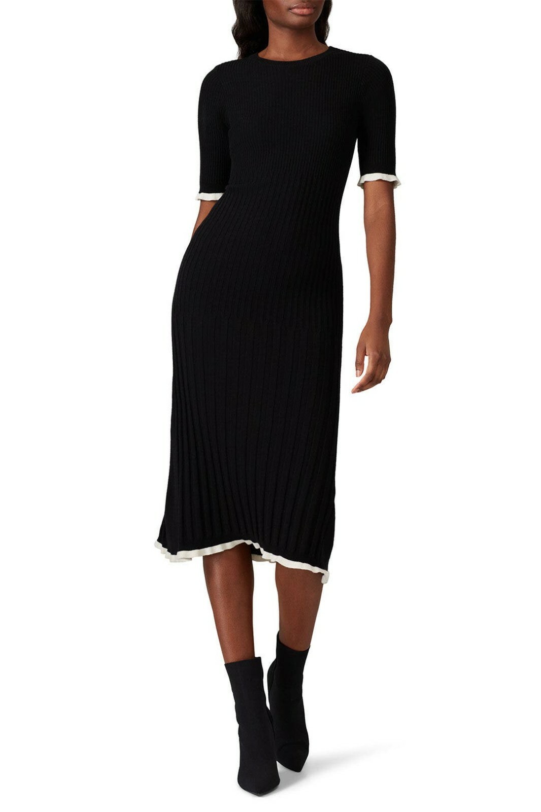 Jason Wu Black Short Sleeve Knit Dress SIZE XS (9/20) S M L RV$375