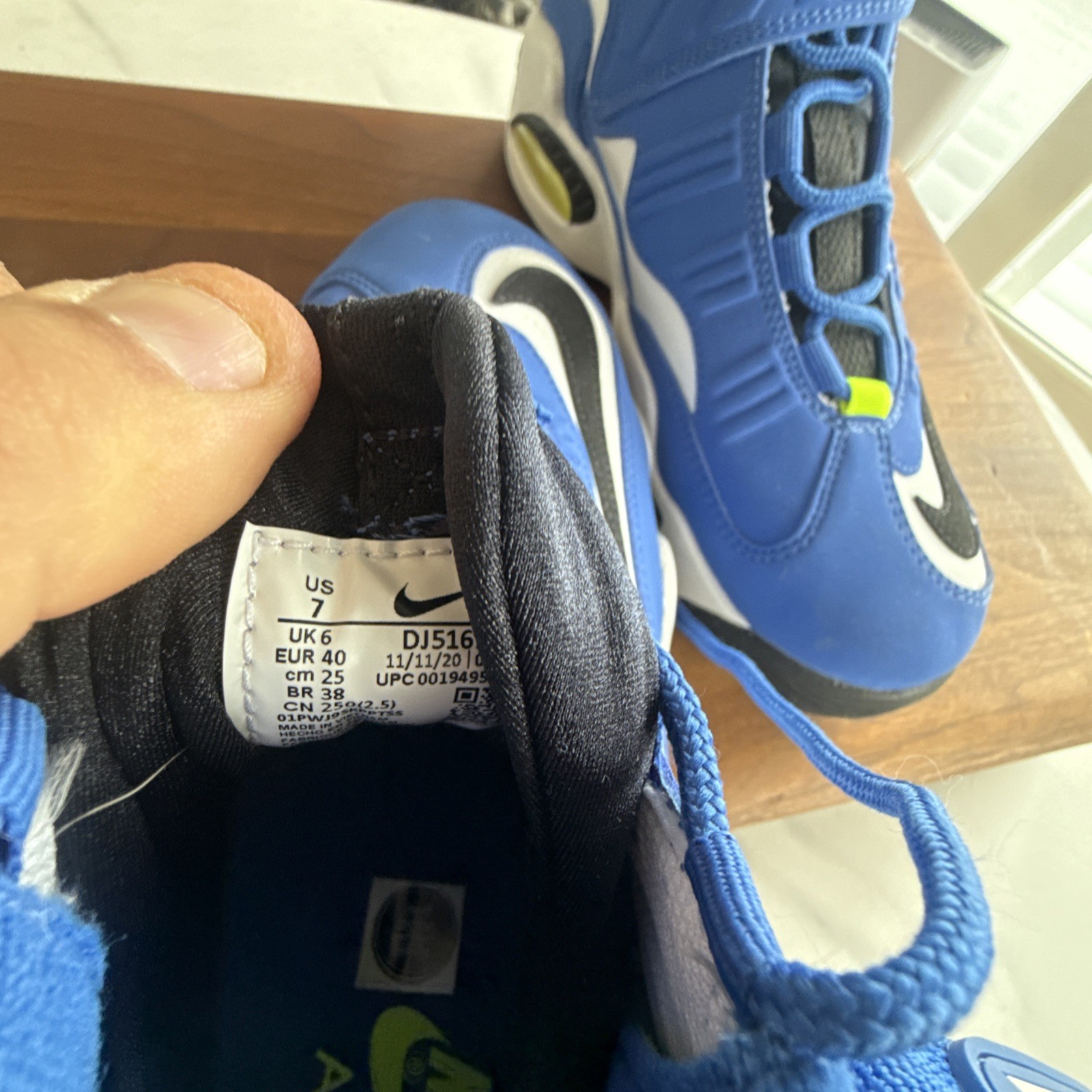 Size 7 Nike Air Griffey Max 1 2021 Varsity Royal White Suede (DJ5161-400)