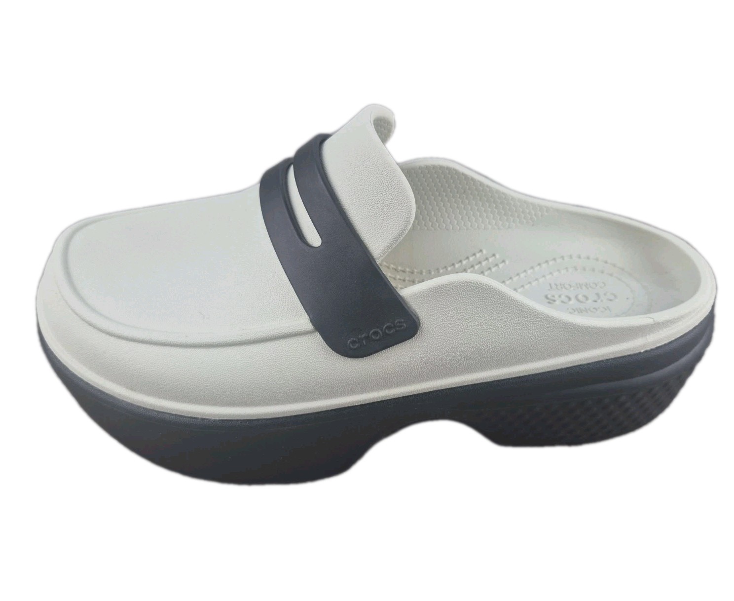 Crocs Stomp Loafers Adult Unisex Sz W9/M7 Black/Ivory Slip On Platform