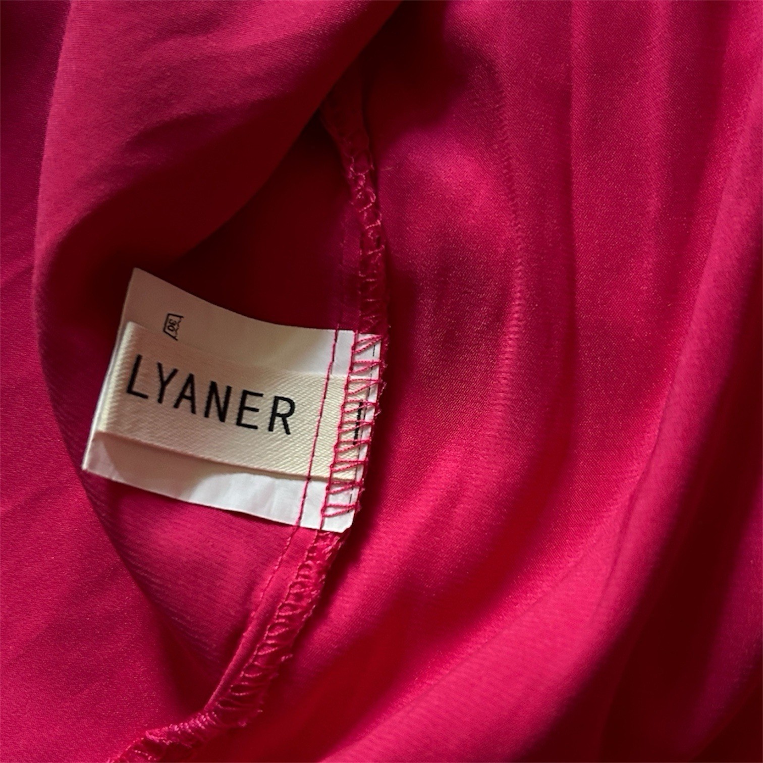 Pink LYANER Cowl Neck Semi Sheer Side Slit Dress Size Medium