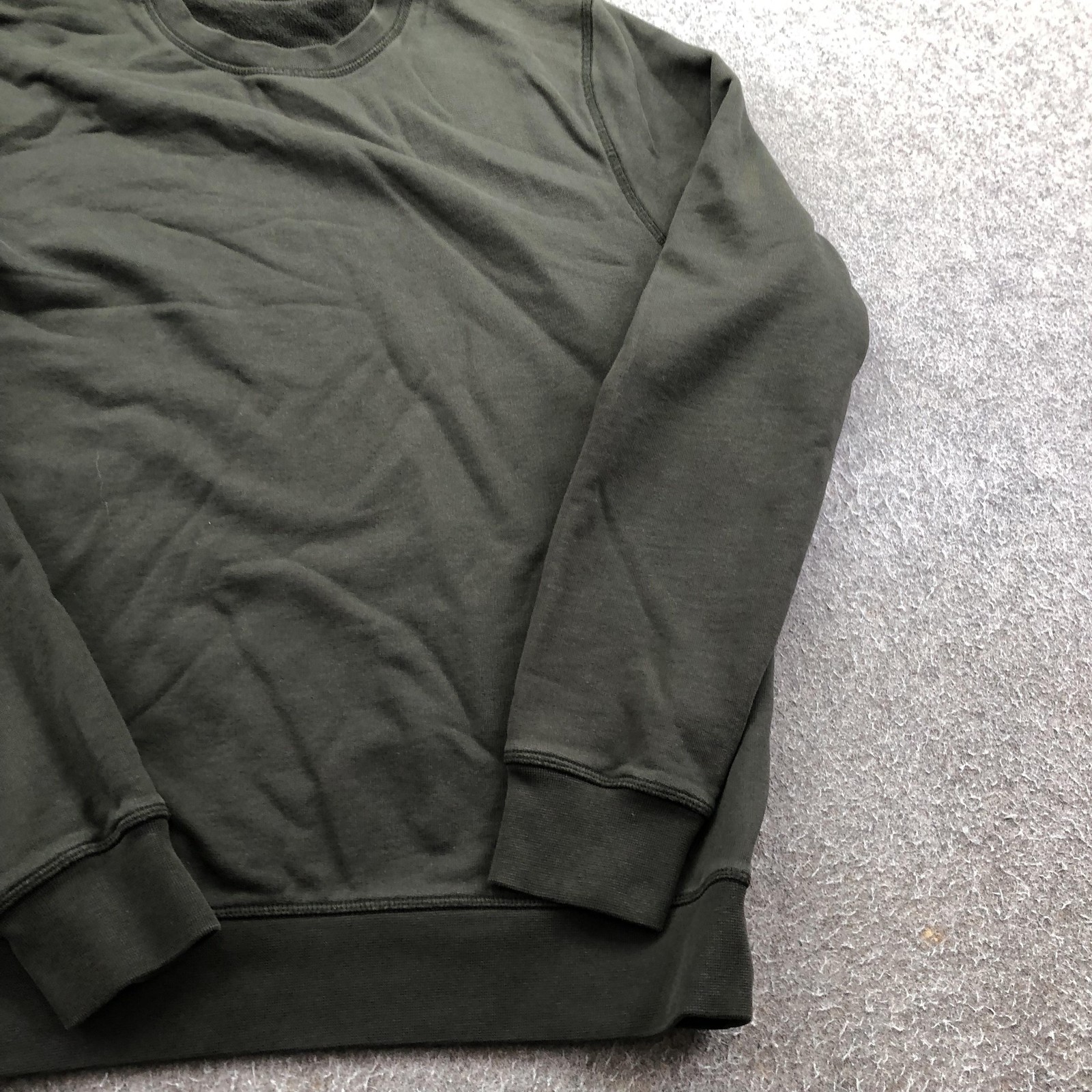 ASKET Sweatshirt Mens Small Green Pullover Knit Crewneck Solid Basic Minimalist