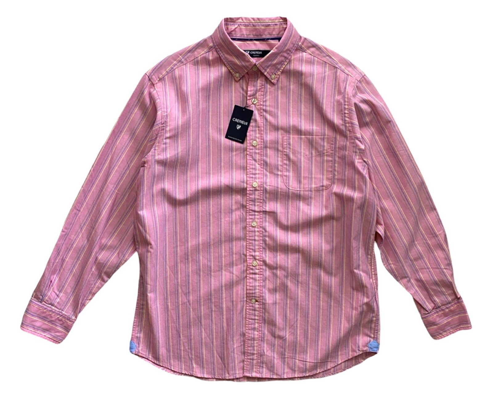 Daniel Cremieux Classics Nwt Cotton Pink Multi Stripe Long Sleeve Shirt Large L