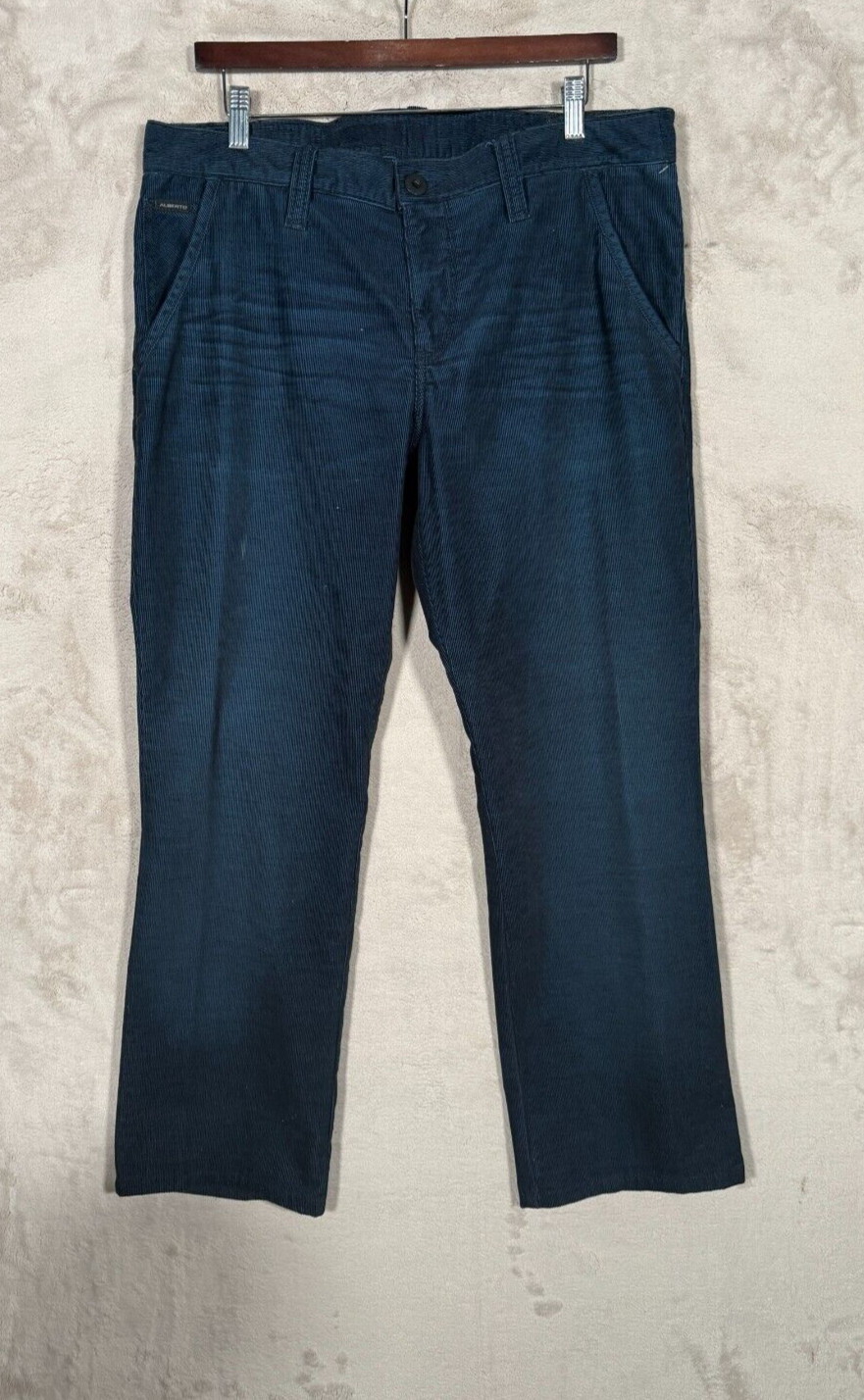 Alberto Corduroy Pants Mens Size W34 L34 Blue Modern Fit