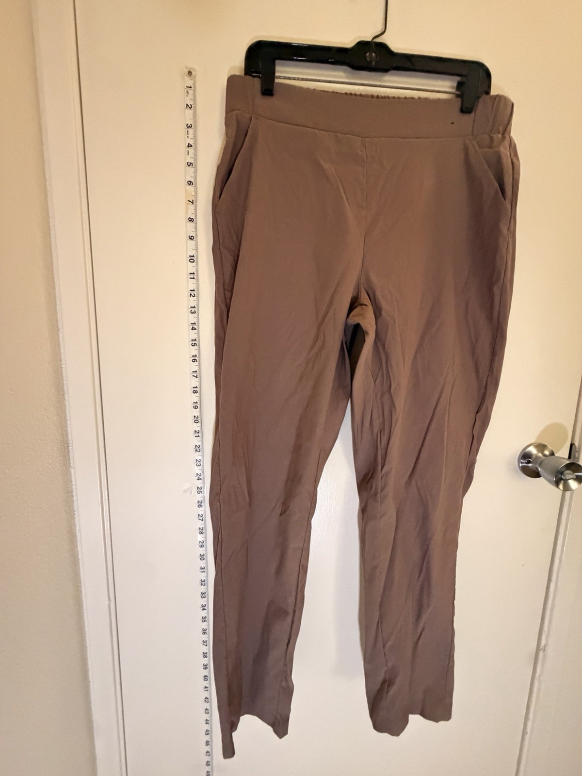 Modern Ambition Women’s Brown Knit Dress Pants Tapered Stretch Pockets M