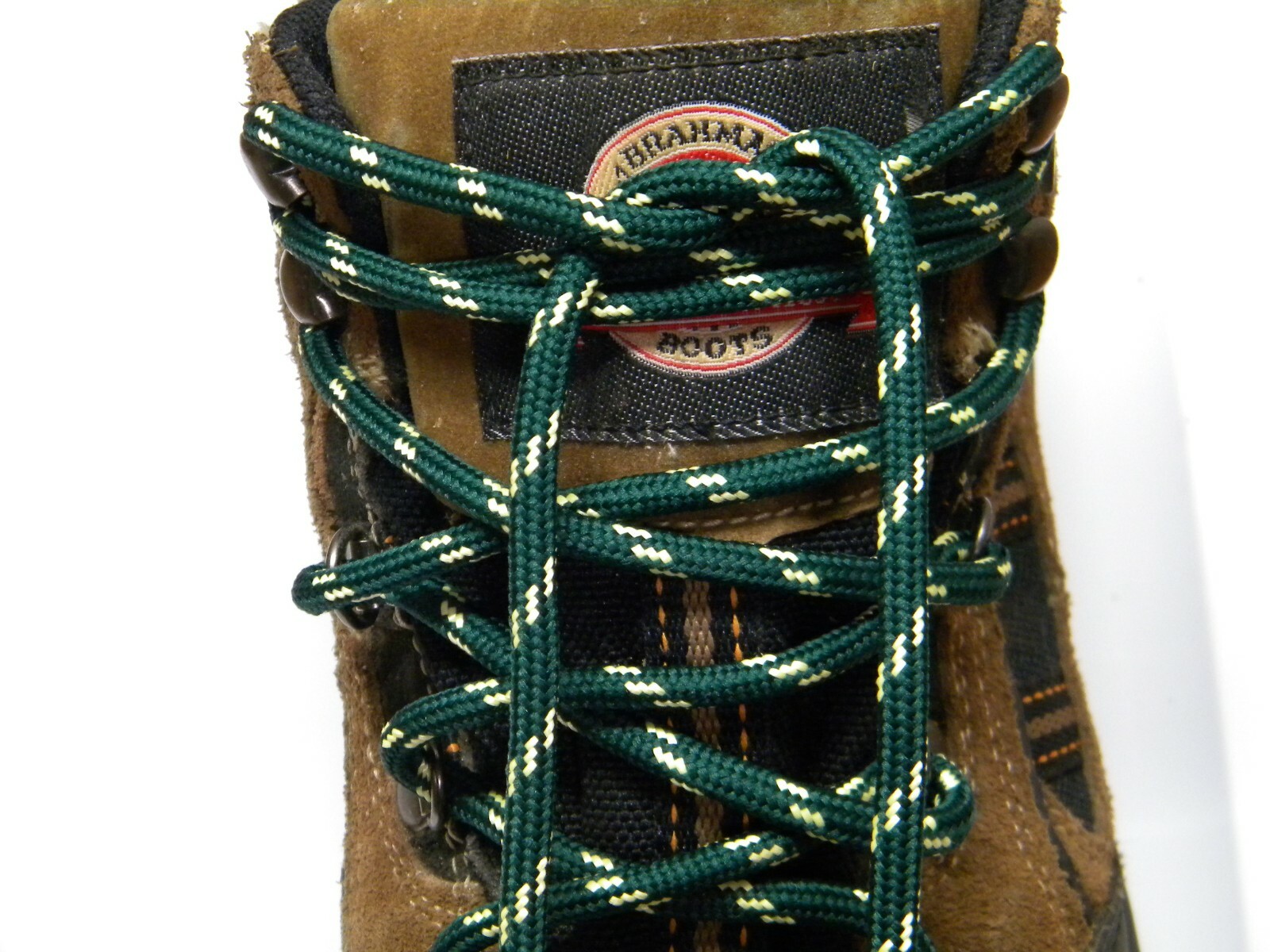 1 pair Green w/ Yellow Heavy Duty 7/32 thick shoelace made with Kevlar strands