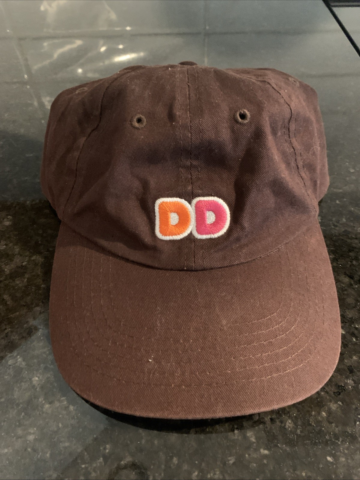 DUNKIN’ DONUTS Hat – BROWN DD DNKN – 100% Cotton – Old Logo –