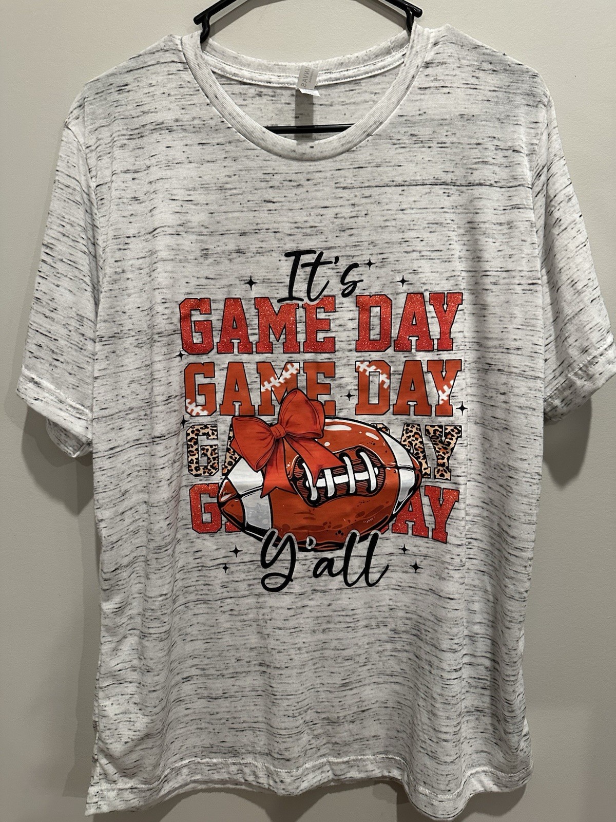 Unbranded T-shirt Game Day Tailgate Football White Black Red Large Bella Canvas