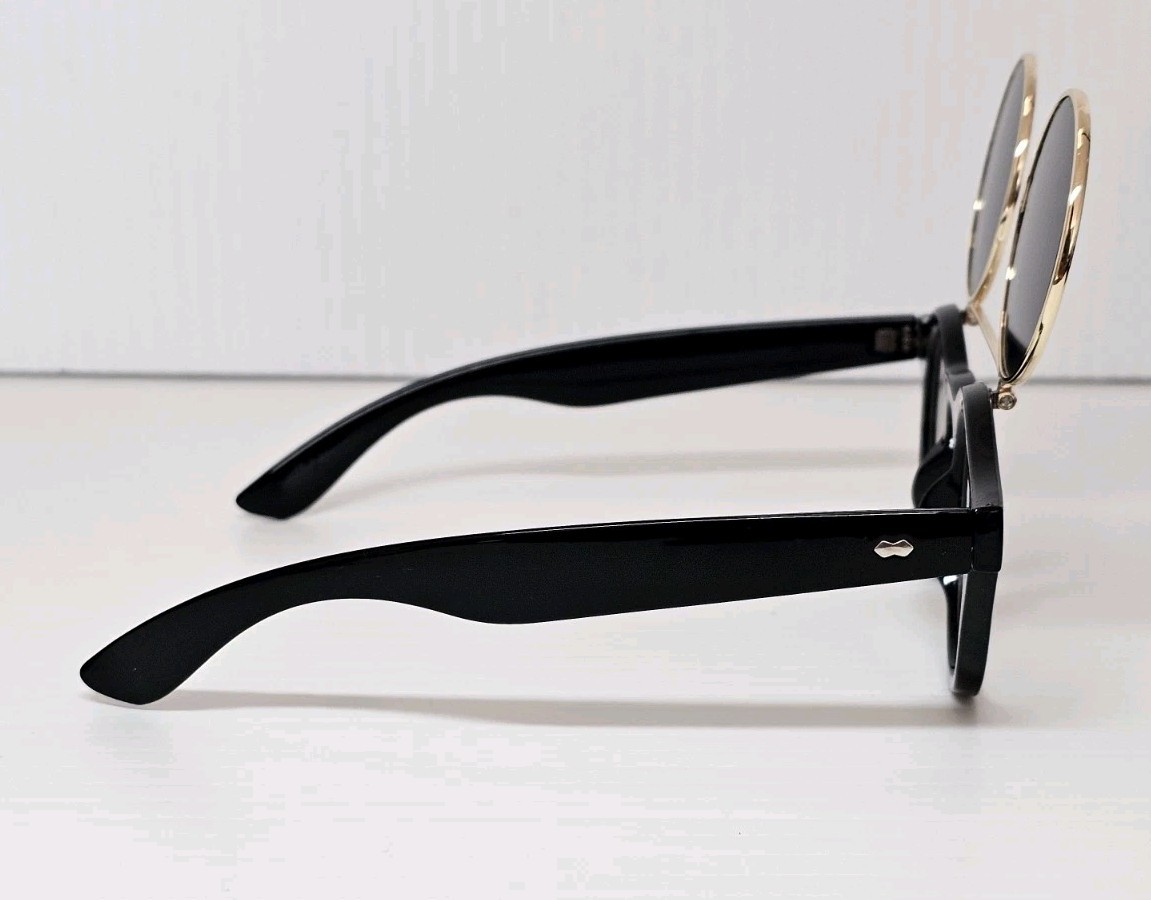 Trendy High Fashion Chic Flip Up Perfect Circle Round Sunglasses