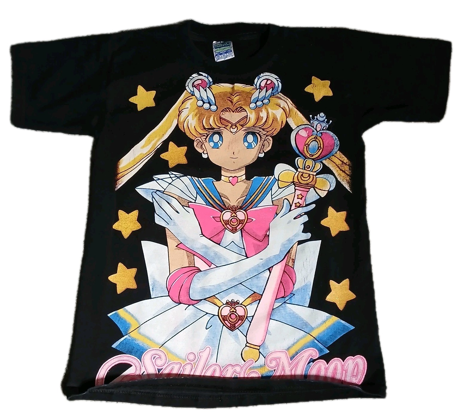 Vintage Sailor Moon Anime Shirt Double Sided AOP Graphic Tee Adult Small Black