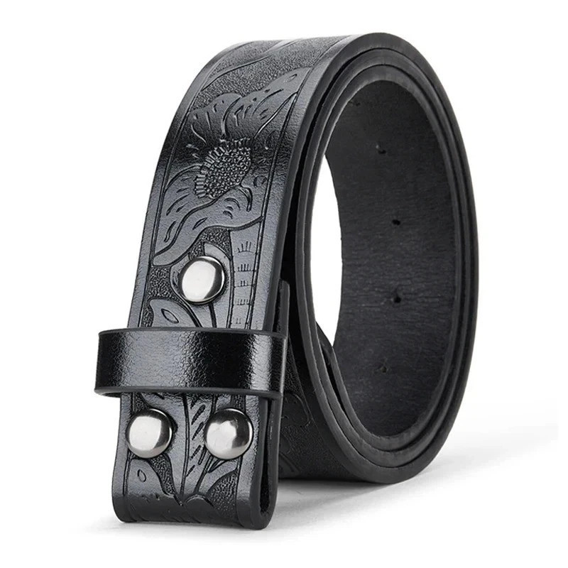 Western Belt Handmade Strap Men’s Full Grain Leather No Buckle Cowboy Rodeo Belt
