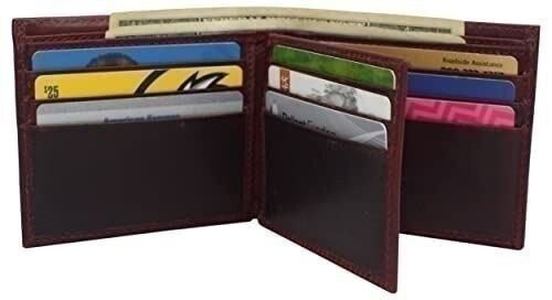 Slim RFID Wallets for Men Real Cowhide Leather Front Pocket Bifold Wallet