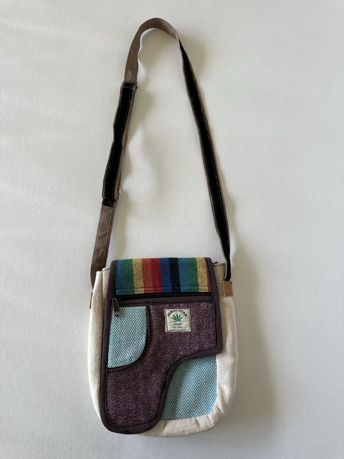 ThreadHeads Himalayan Hemp Asymmetrical Shoulder Bag Multicolored