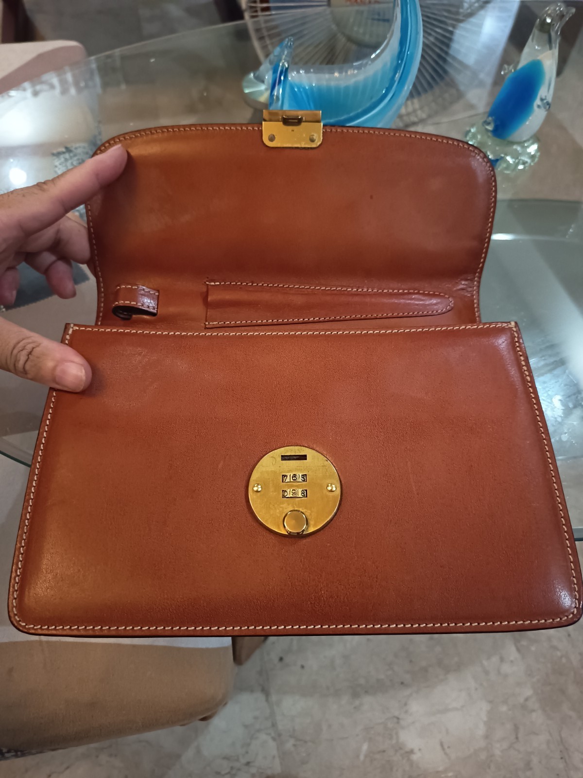Bally Vintage Executive Foldover Organizer Brown Leather Clutch Bag (Unisex)
